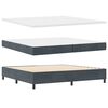 vidaXL Lit &agrave; ressorts avec matelas Gris fonc&eacute; 200 x 200 cm Polyester