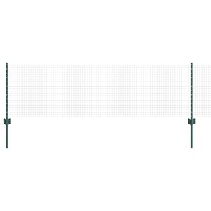 vidaXL Cl&ocirc;ture en fil soud&eacute; avec poteaux 100 x 0,6 m Vert Maille