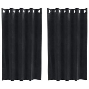 vidaXL Rideaux occultants 2 pcs Noir 140 x 140 cm Velours