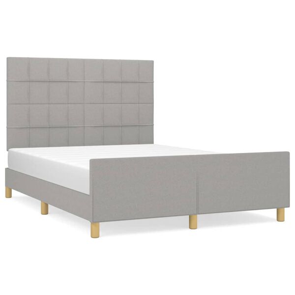 vidaXL Cadre de lit sans matelas gris clair 140x200 cm tissu