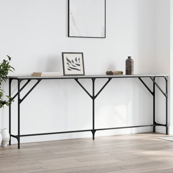 vidaXL Table console sonoma gris 200x29x75 cm bois d'ing&eacute;nierie