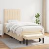 vidaXL Sommier &agrave; lattes de lit et matelas Cr&egrave;me 90x190 cm Tissu