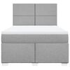 vidaXL Sommier &agrave; lattes de lit avec matelas Gris clair 160x200cm Tissu
