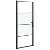 vidaXL Porte de douche 91x195 cm Verre tremp&eacute; demi-d&eacute;poli Noir