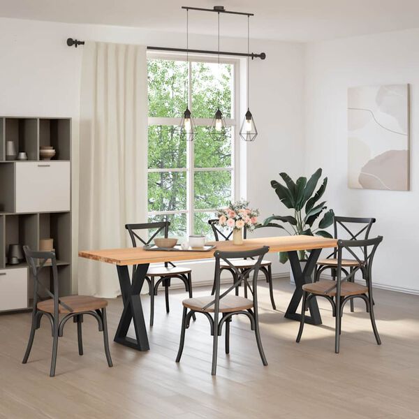 vidaXL Pieds de table à manger 2 pièces Noir 60 x (72-73,3) cm Acier