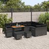 vidaXL Ensemble de canap&eacute; de jardin avec coussin 13 pcs Noir
