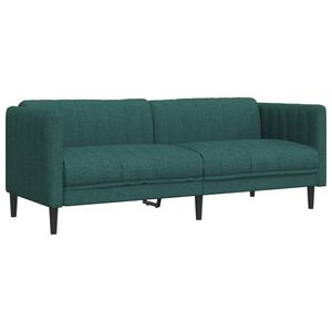vidaXL Canap&eacute; &agrave; 3 places vert fonc&eacute; tissu