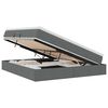 vidaXL Lit avec rangement et matelas Gris fonc&eacute; 160 x 200 cm Polyester