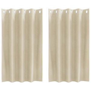 vidaXL Rideaux occultants 2 pc Cr&egrave;me 140 x 140 cm Velours