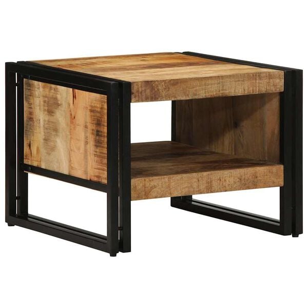 vidaXL Table basse 50x50x38 cm bois de manguier massif brut