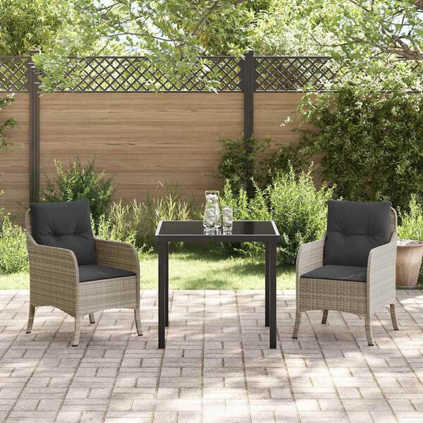 vidaXL Ensemble de salle &agrave; manger pour jardin 3 pcs Gris clair