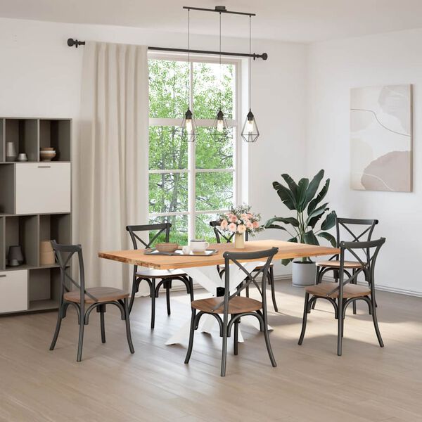 vidaXL Pied de table &agrave; manger en forme d'araign&eacute;e, blanc, 120 x 68 x (72-73) cm, acier