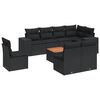 vidaXL Salon de jardin 9 pcs avec coussins noir r&eacute;sine tress&eacute;e