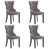 vidaXL Chaises &agrave; manger lot de 4 gris velours
