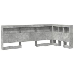 vidaXL T&ecirc;te de lit de rangement Gris b&eacute;ton 80 cm Bois d'ing&eacute;nierie