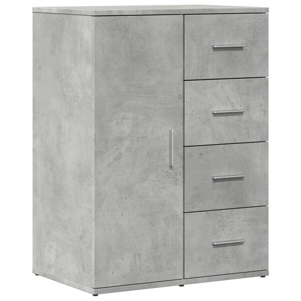 vidaXL Buffets 2 pcs gris b&eacute;ton 59x39x80 cm bois d'ing&eacute;nierie