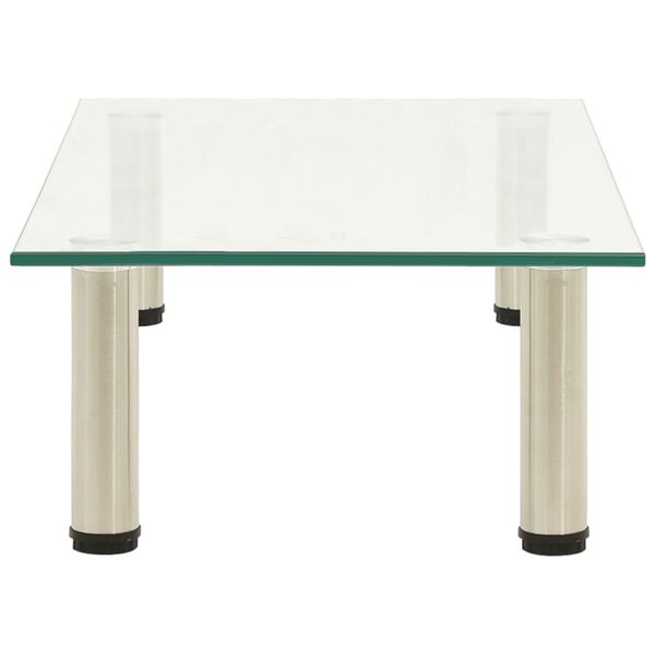 322763 vidaXL TV Stand Transparent 60x35x17 cm Tempered Glass