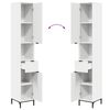 vidaXL Cabinet de salle de bain avec tiroir Blanc 31,5 x 33 x 190 cm