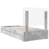 vidaXL Lit de Rangement Gris b&eacute;ton 90 x 200 cm Bois d'ing&eacute;nierie