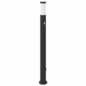 vidaXL Borne lumineuse avec d&eacute;tecteur et prise 110 cm acier inoxydable IP44
