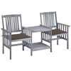 vidaXL Chaises de jardin avec table &agrave; th&eacute; et coussins Acacia solide