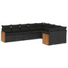 vidaXL Salon de jardin 9 pcs avec coussins noir r&eacute;sine tress&eacute;e