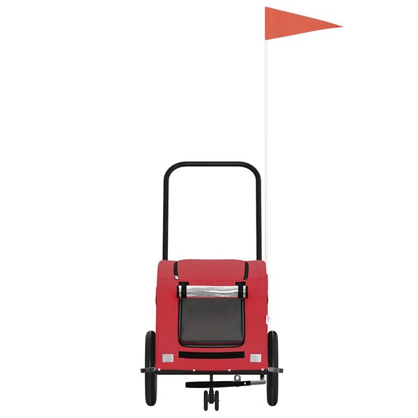 vidaXL Remorque de v&eacute;lo pour animaux de compagnie rouge