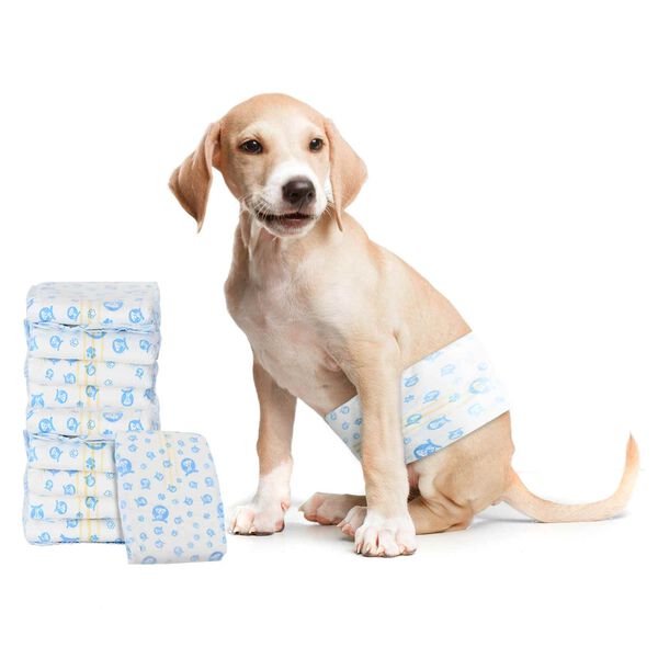 vidaXL Protection Hygi&eacute;nique Jetable pour Chien M&acirc;le 50 pcs Blanc S