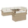 vidaXL Ensemble de canap&eacute; de jardin 9 pc Beige Poly rotin