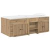 vidaXL Cadre de lit en loft avec armoire 3 pc Ch&ecirc;ne artisanal