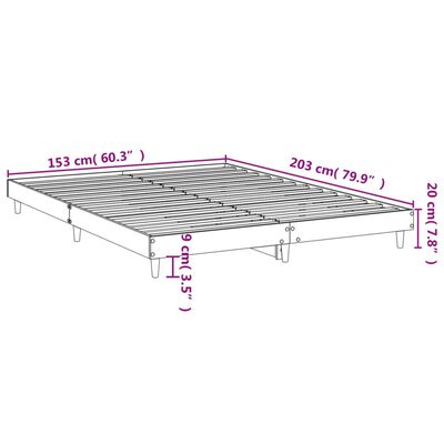 vidaXL Cadre de lit sans matelas noir 150x200 cm bois d'ingénierie