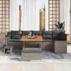 vidaXL Ensemble de canap&eacute; de jardin 9 pcs Gris polyrotin