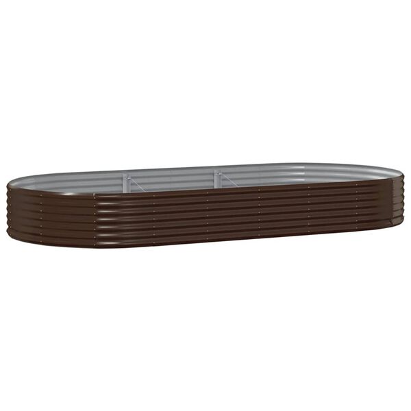 vidaXL Lit sur&eacute;lev&eacute; de jardin Acier galvanis&eacute; marron