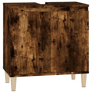 vidaXL Meuble d'&eacute;vier ch&ecirc;ne fum&eacute; 58x33x60 cm bois d'ing&eacute;nierie