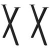 vidaXL Pieds de table &agrave; manger en forme de X, 2 pi&egrave;ces, noir, 70 x (72-73) cm, acier