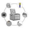 vidaXL Fauteuil de massage inclinable électrique gris nuage tissu