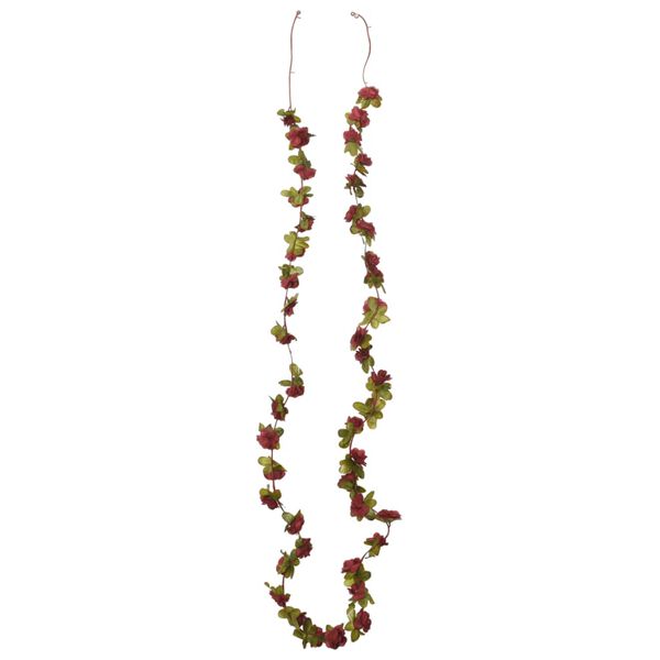 vidaXL Guirlandes de fleurs 6 pcs rouge bordeaux 250 cm