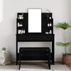 vidaXL Coiffeuse avec miroir noir 96x40x142 cm