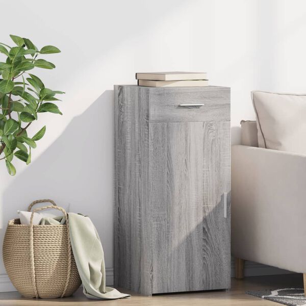 vidaXL Buffet sonoma gris 40x42,5x93 cm bois d'ing&eacute;nierie