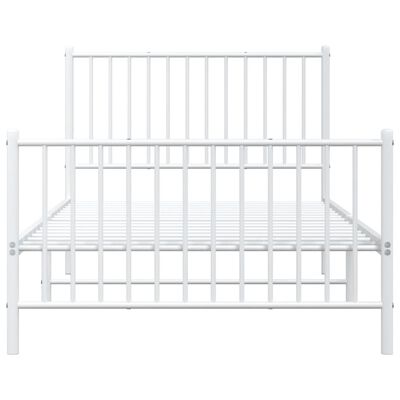 vidaXL Cadre de lit métal sans matelas et pied de lit blanc 100x200 cm