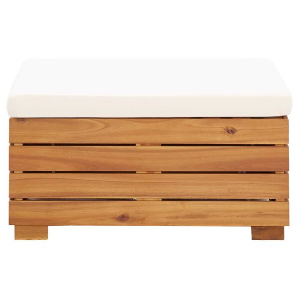vidaXL Repose-pied sectionnel 1 pc avec coussin Bois d'acacia solide