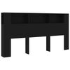 vidaXL Armoire de t&ecirc;te de lit Noir 200x18,5x104,5 cm