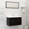 vidaXL Ensemble de meubles salle de bain 2 pcs Noir Bois d'ing&eacute;nierie
