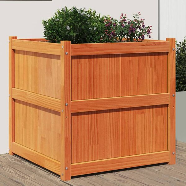vidaXL Jardini&egrave;re cire marron 70x70x70 cm bois de pin massif