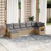 vidaXL Salon de jardin avec coussins 7 pcs beige r&eacute;sine tress&eacute;e