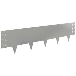 vidaXL Bordure de Pelouse 20 pcs 100 x 25 cm Acier Argent&eacute;