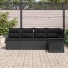 vidaXL Ensemble de canap&eacute; de jardin avec stockage 5 pcs Noir polyrotin