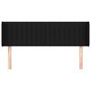 vidaXL T&ecirc;te de lit avec oreilles Noir 147x16x78/88 cm Tissu