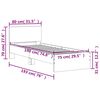 vidaXL Cadre de lit sans matelas avec lumi&egrave;res LED gris b&eacute;ton 75x190cm