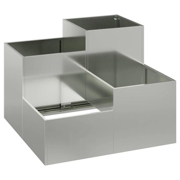 vidaXL Cache-pot de jardin Argent 80 x 80 x 60 cm Acier galvanisé